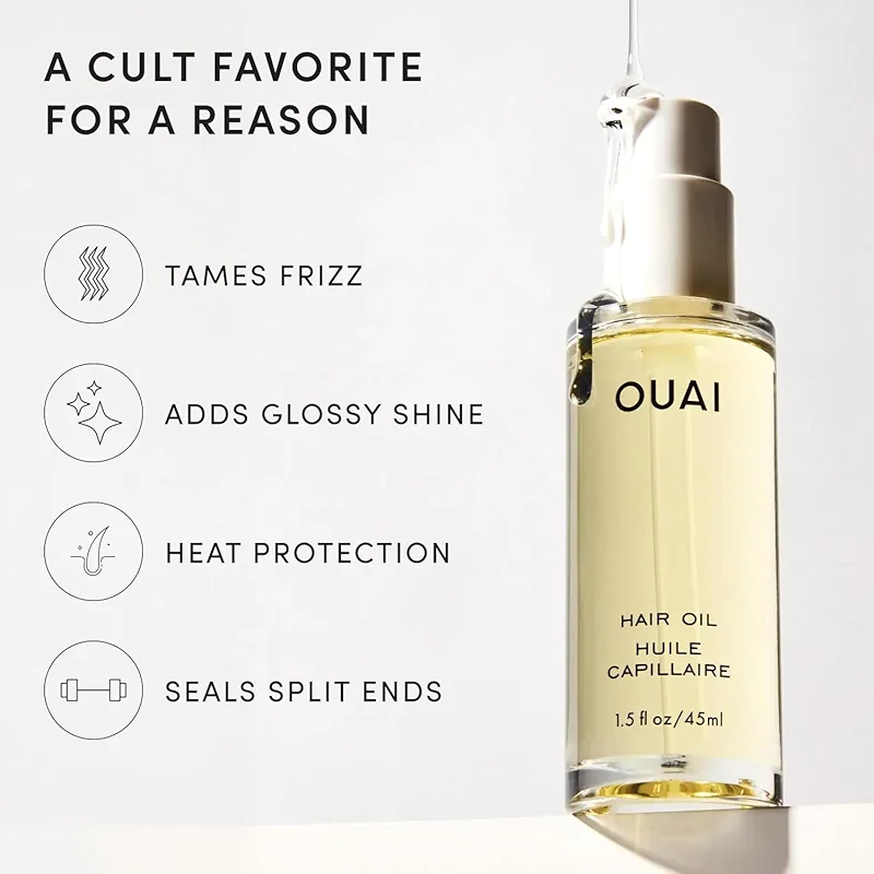 OUAI Hair Oil - Hair Heat Protectant Oil for Frizz Control - Adds Shine