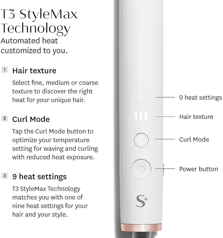 T3 SinglePass StyleMax Professional 1" Ceramic Flat Iron with Custom Heat — image 2