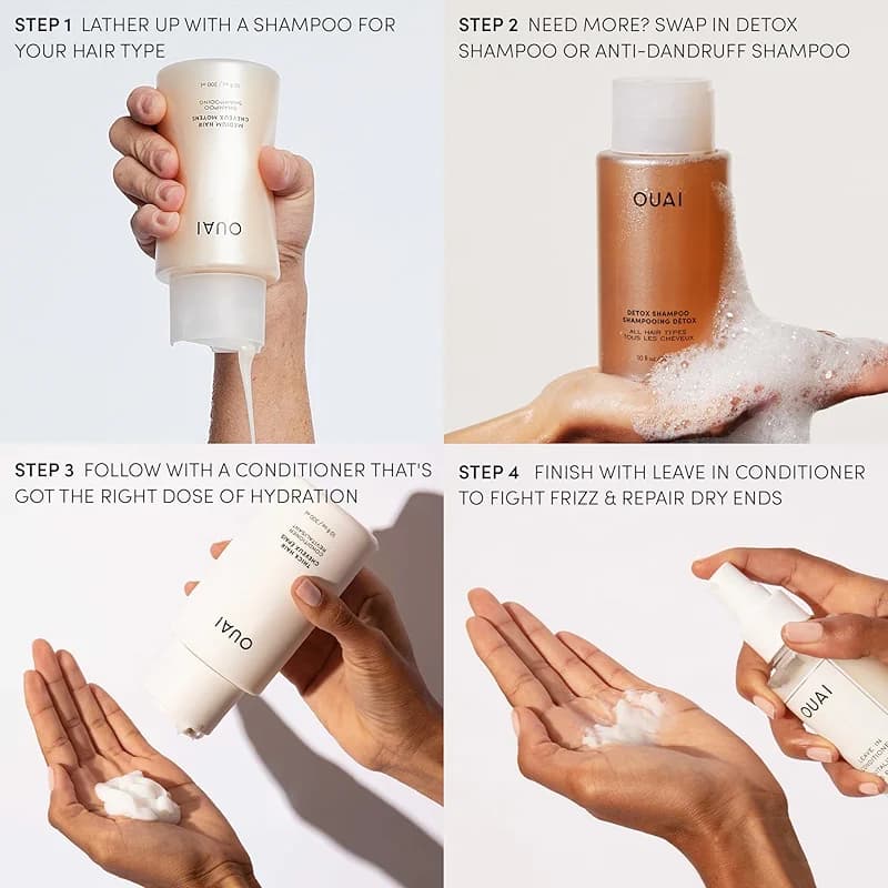 OUAI Leave In Conditioner & Heat Protectant for Hair - Prep Hair for