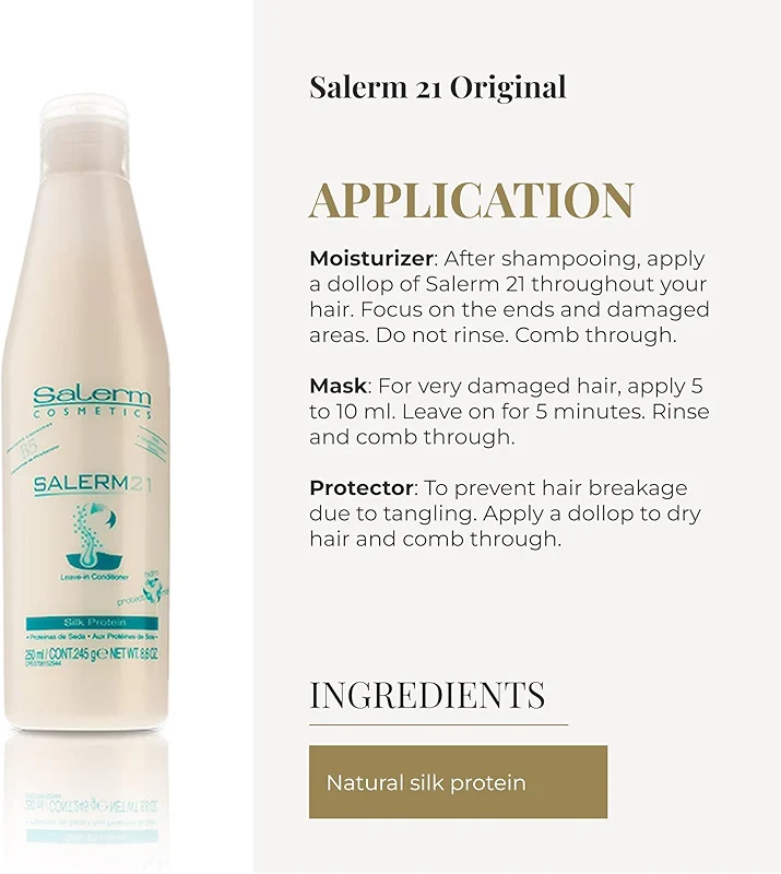 SALERM - Instant Hair Conditioner 21 Silk Protein - 250 ml - Leave-In or — image 3