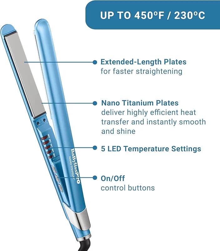 BaBylissPRO Nano Titanium Ultra-Sleek Hair Straightener